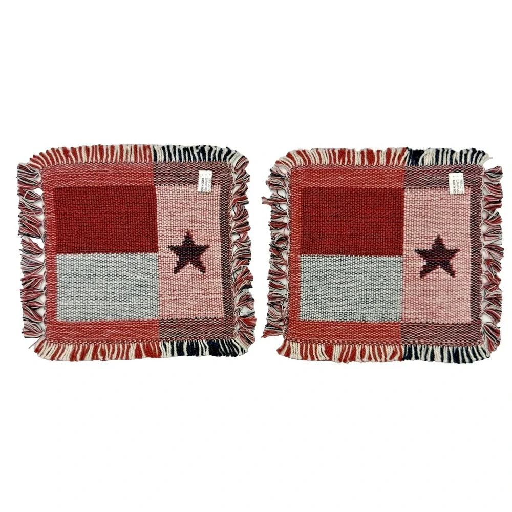 Texas Lone Star Flag Coasters Mug Mats Decorative & Useful Set of 2